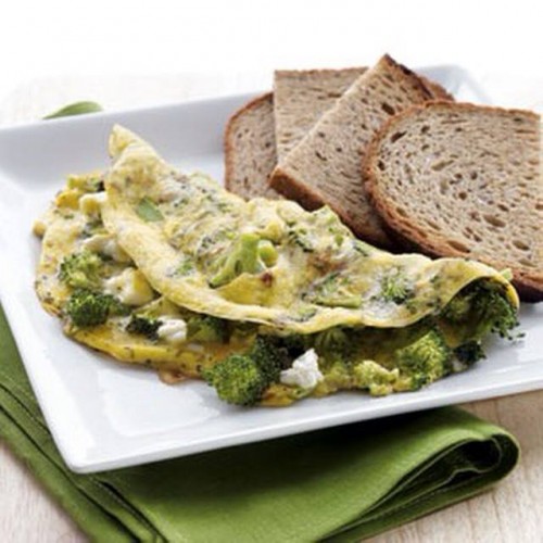 Broccoli & Feta Omelet with Toast