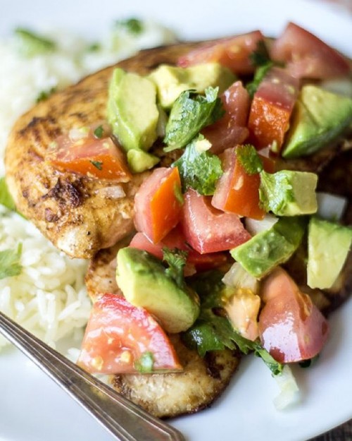 Coriander Lime Chicken with Chunky Avocado Salsa