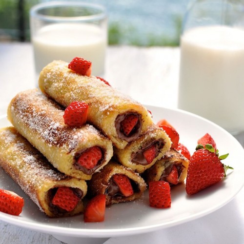 Strawberry Nutella French Toast Roll Ups