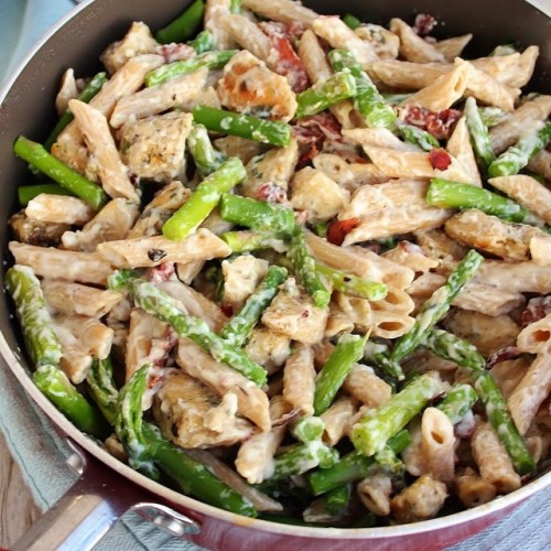 Chicken and Asparagus with Whole Grain Pasta