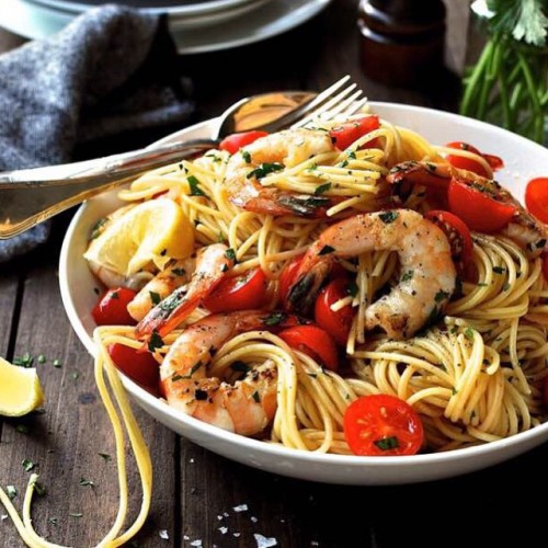 Lemon Shrimp Pasta - Restaurant Style