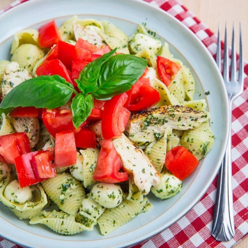 Caprese Chicken Pesto Pasta