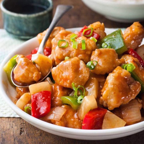 Healthier BAKED Sweet and Sour Chicken