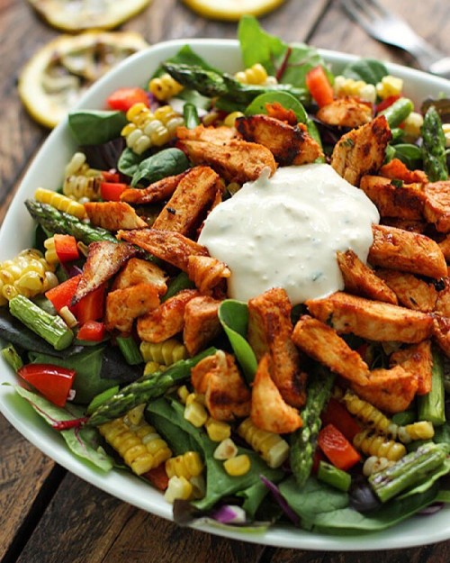 Grilled BBQ Blue Cheese Chicken Salad