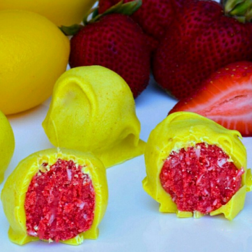Strawberry Lemonade Protein Truffles