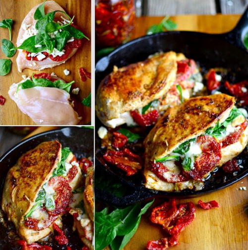 Sundried Tomato, Spinach, and Cheese Stuffed Chicken