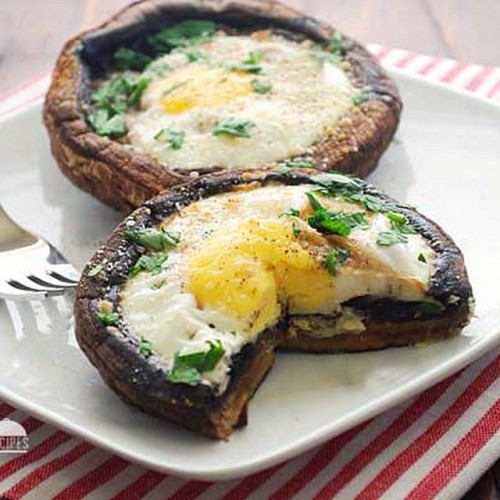 Eggs Baked in Portobello Mushrooms