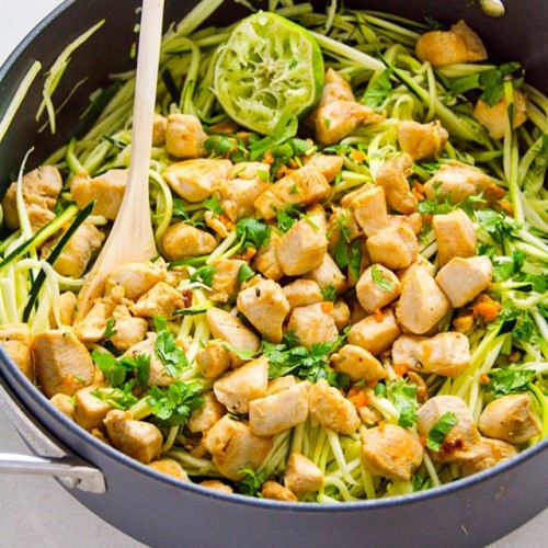 Zucchini Noodles with Cilantro Lime Chicken