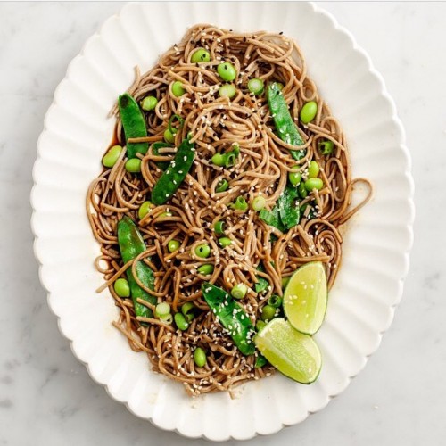 Vegan/ginger citrus soba & snow peas