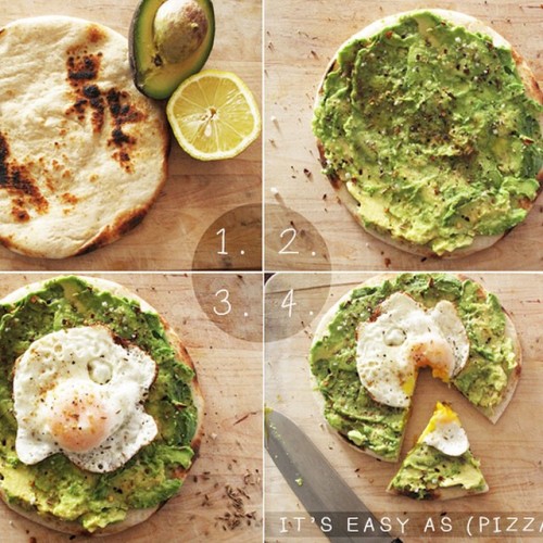 Avocado Eggs Breakfast Pizza