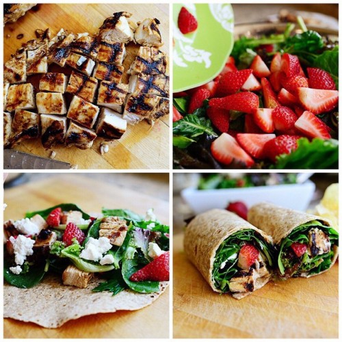 Grilled Chicken & Strawberry Salad Wrap