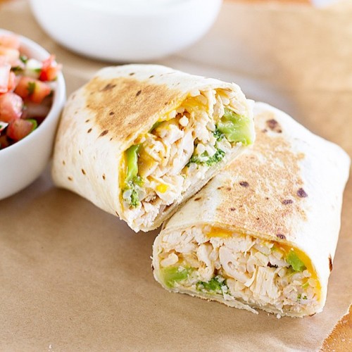 Chicken and Broccoli Grilled Burritos