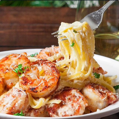 Crispy Cajun Shrimp Fettuccine