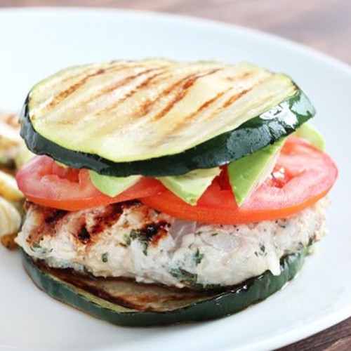 Herbed Turkey Burgers with Zucchini Buns