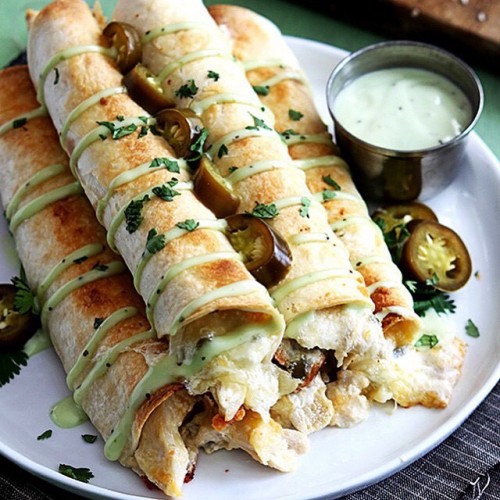 Slow Cooker Jalapeño Popper Chicken Taquitos