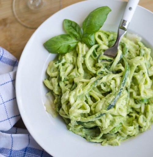 Zucchini Pasta With Creamy Avocado Pesto