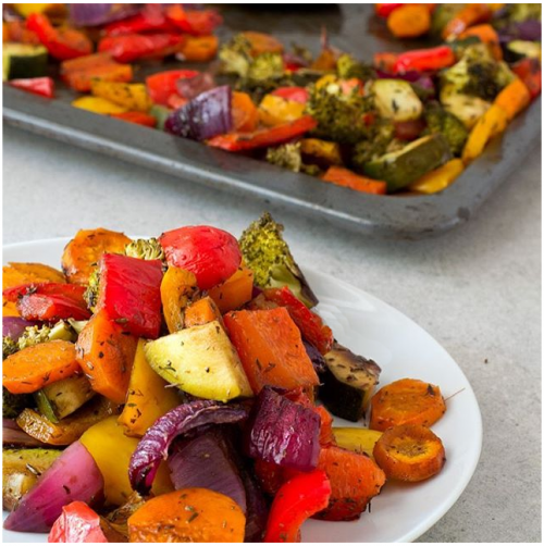 Oil Free Rainbow Roasted Vegetables