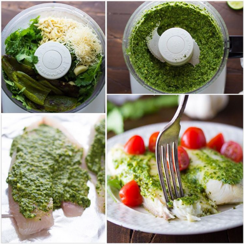 Cilantro-Chile Pesto Fish