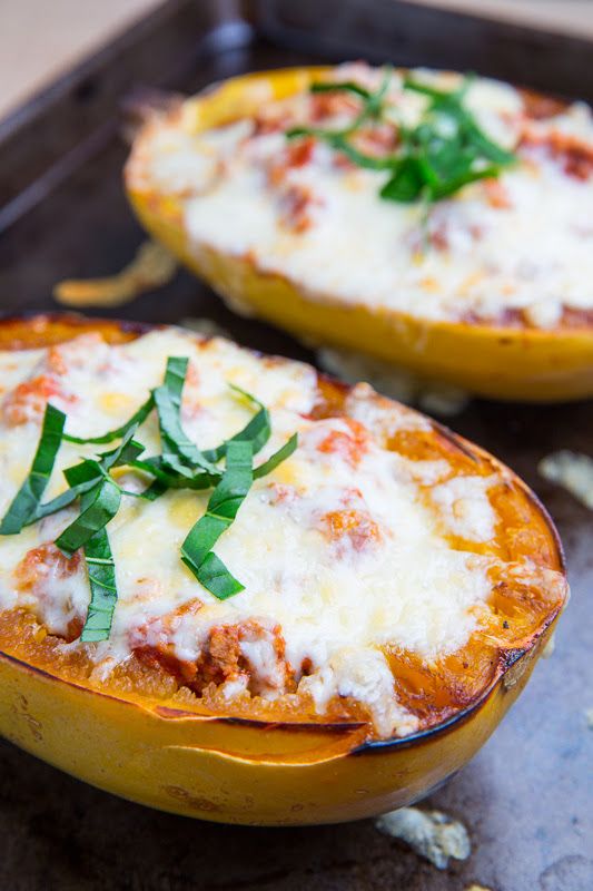 Lasagna Stuffed Spaghetti Squash