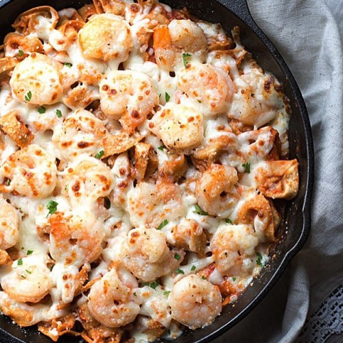 Easy Italian Shrimp Tortellini Bake