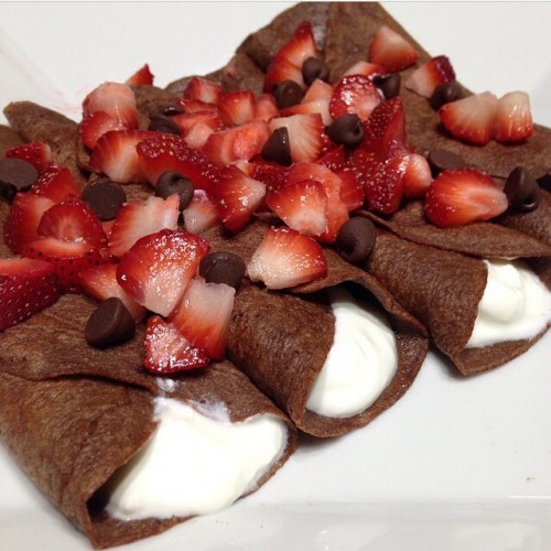 Chocolate Strawberries and Cream Crepes