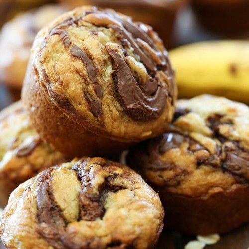 Nutella Banana Oat Muffins