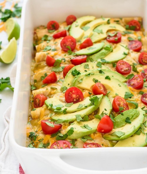 Green Chile Chicken Enchiladas