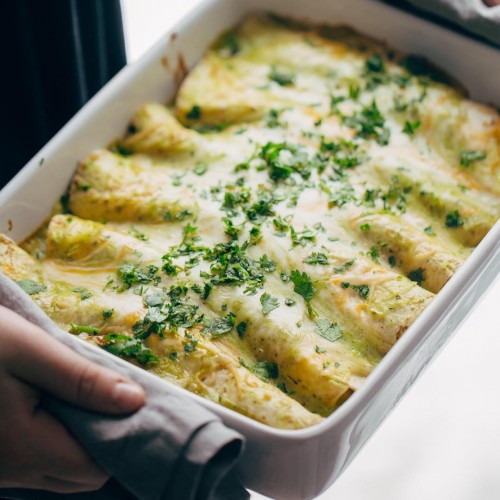 Breakfast Enchiladas with Roasted Poblano Sauce