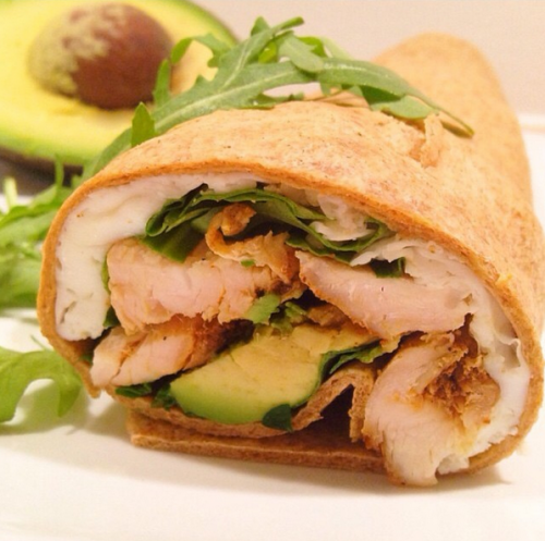 Grilled-Chicken, Egg White, Avocado Wrap