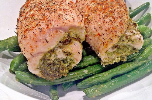 Basil-pesto chicken rolls