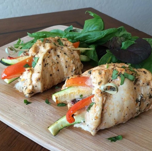 Mediterranean stuffed Chicken Breasts