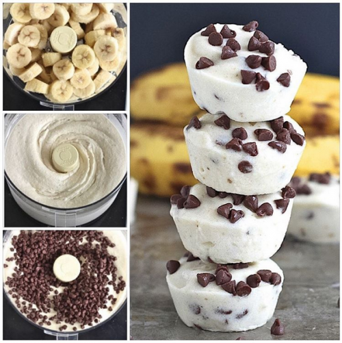 Two-Ingredient Banana Chocolate Chip Ice Cream Bites