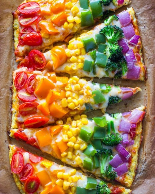 Rainbow Cauliflower Crust Pizza