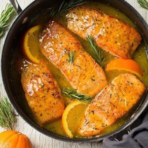 Orange-Rosemary Glazed Salmon