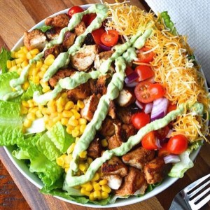 Healthy Chipotle Chicken Salad w Avocado Crema