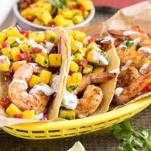 Shrimp Tacos with Mango Salsa