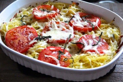 Tomato Basil Spaghetti Squash Bake