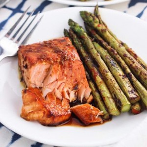 Sweet and spicy glazed salmon