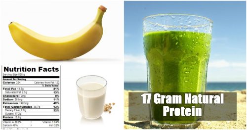 100% Natural Vegan Protein Shake From Spinach & Banana (17 Gram Protein)