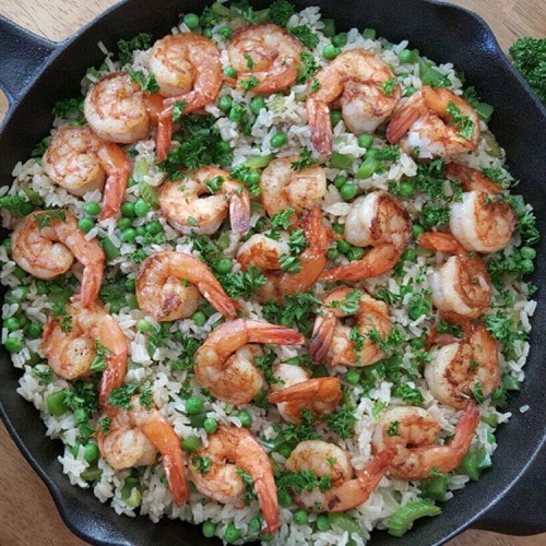 Easy Skillet Shrimp Dinner | Healthy Fitness Recipe